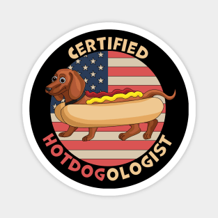 Certified Hotdogologist Hot Dog Dachshund Magnet